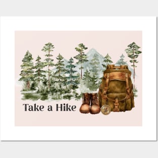Hiking to Mountains Posters and Art